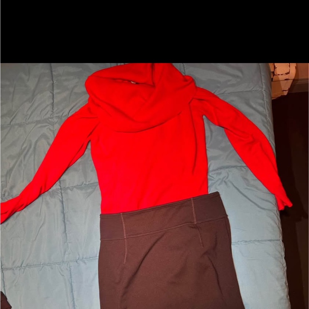 French Connection Red Cowl Neck Sweater